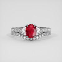 1.21 Ct. Ruby Ring, 18K White Gold 1