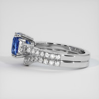2.05 Ct. Blue Sapphire Ring, 18K White Gold 4