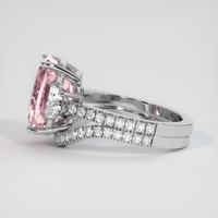 8.46 Ct. Peach Sapphire Ring, 18K White Gold 4