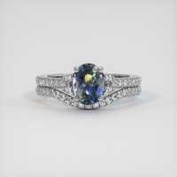 2.03 Ct. Bi Color Sapphire Ring, 18K White Gold 1