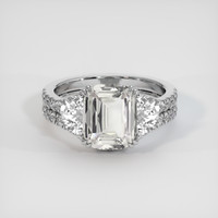 3.04 Ct. Grey Sapphire Ring, 18K White Gold 1
