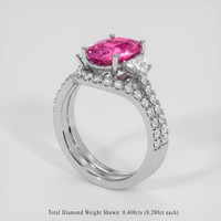 2.53 Ct. Purplish Pink Sapphire Ring, 18K White Gold 2