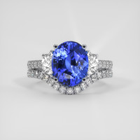 3.03 Ct. Blue Sapphire Ring, 18K White Gold 1