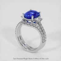 3.03 Ct. Blue Sapphire Ring, 18K White Gold 2