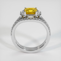 1.57 Ct. Orangish Yellow Sapphire Ring, 18K White Gold 3