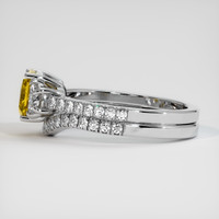 1.57 Ct. Orangish Yellow Sapphire Ring, 18K White Gold 4