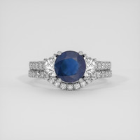 2.06 Ct. Blue Sapphire Ring, 18K White Gold 1