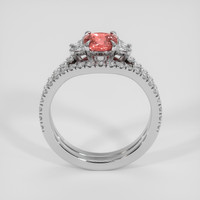 1.01 Ct. Padparadscha Sapphire Ring, 18K White Gold 3