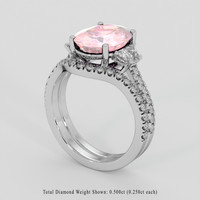 4.39 Ct. Purplish Pink Sapphire Ring, 18K White Gold 2