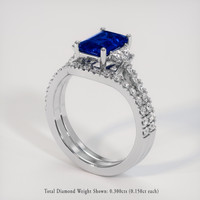 1.83 Ct. Blue Sapphire Ring, 18K White Gold 2