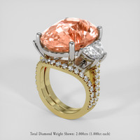 28.85 Ct. Padparadscha Sapphire Ring, 14K White & Yellow 2