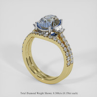 3.22 Ct. Bi Color Sapphire Ring, 14K White & Yellow 2