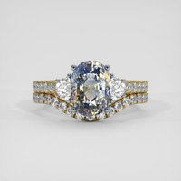 3.22 Ct. Bi Color Sapphire Ring, 18K White & Yellow 1