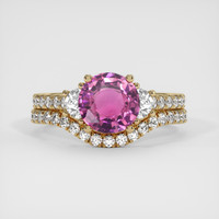 1.84 Ct. Pink Sapphire Ring, 14K Yellow Gold 1