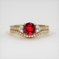 1.32 Ct. Ruby Ring, 14K Yellow Gold 1