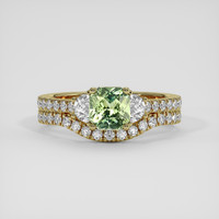 1.18 Ct. Green Sapphire Ring, 14K Yellow Gold 1
