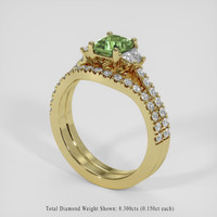 1.18 Ct. Green Sapphire Ring, 14K Yellow Gold 2