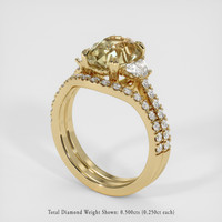 4.16 Ct. Bi Color Sapphire Ring, 14K Yellow Gold 2