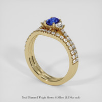 0.70 Ct. Blue Sapphire Ring, 14K Yellow Gold 2