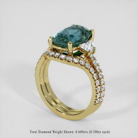 7.47 Ct. Bluish Green Sapphire Ring, 14K Yellow Gold 2