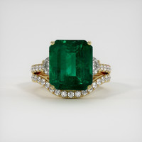 5.87 Ct. Emerald Ring, 18K Yellow Gold 1