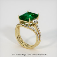 5.10 Ct. Emerald Ring, 18K Yellow Gold 2