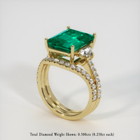 5.73 Ct. Emerald Ring, 18K Yellow Gold 2