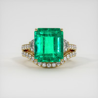 6.72 Ct. Emerald Ring, 18K Yellow Gold 1