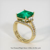 6.72 Ct. Emerald Ring, 18K Yellow Gold 2