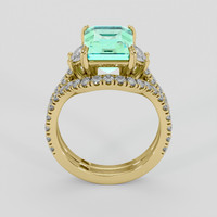 3.42 Ct. Emerald Ring, 18K Yellow Gold 3