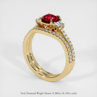 1.17 Ct. Ruby Ring, 18K Yellow Gold 2