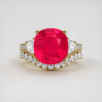 7.61 Ct. Ruby Ring, 18K Yellow Gold 1