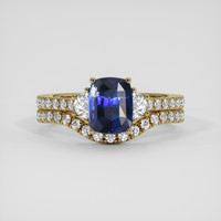 3.18 Ct. Blue Sapphire Ring, 18K Yellow Gold 1
