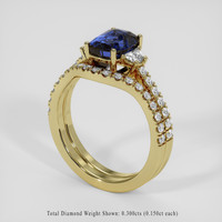 3.18 Ct. Blue Sapphire Ring, 18K Yellow Gold 2
