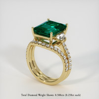 6.43 Ct. Emerald Ring, 18K Yellow Gold 2