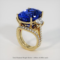 31.13 Ct. Blue Sapphire Ring, 18K Yellow Gold 2