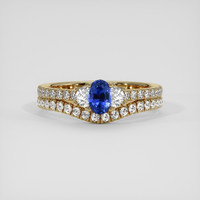 0.70 Ct. Blue Sapphire Ring, 18K Yellow Gold 1