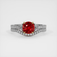 1.68 Ct. Ruby Ring, 14K Yellow & White 1