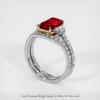 2.01 Ct. Ruby Ring, 14K Yellow & White 2