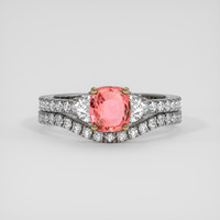 1.01 Ct. Padparadscha Sapphire Ring, 14K Yellow & White 1