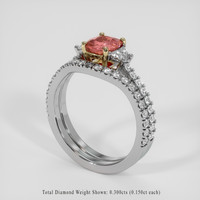 1.01 Ct. Padparadscha Sapphire Ring, 14K Yellow & White 2