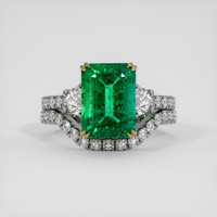 4.19 Ct. Emerald Ring, 18K Yellow & White 1