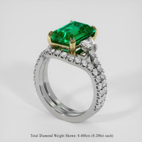 4.19 Ct. Emerald Ring, 18K Yellow & White 2