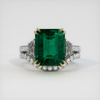 5.47 Ct. Emerald Ring, 18K Yellow White 1