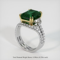 5.47 Ct. Emerald Ring, 18K Yellow White 2