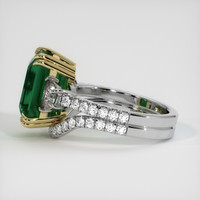 5.47 Ct. Emerald Ring, 18K Yellow White 4