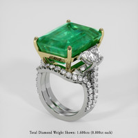 20.52 Ct. Emerald Ring, 18K Yellow & White 2