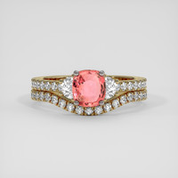 1.01 Ct. Padparadscha Sapphire Ring, 18K Yellow & White 1