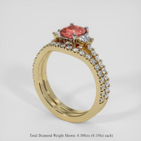 1.01 Ct. Padparadscha Sapphire Ring, 18K Yellow & White 2