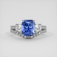 3.11 Ct. Blue Sapphire Ring, 14K White Gold 1